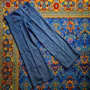 🌈 UO Lux Wide Leg Chambray Sailor Pants